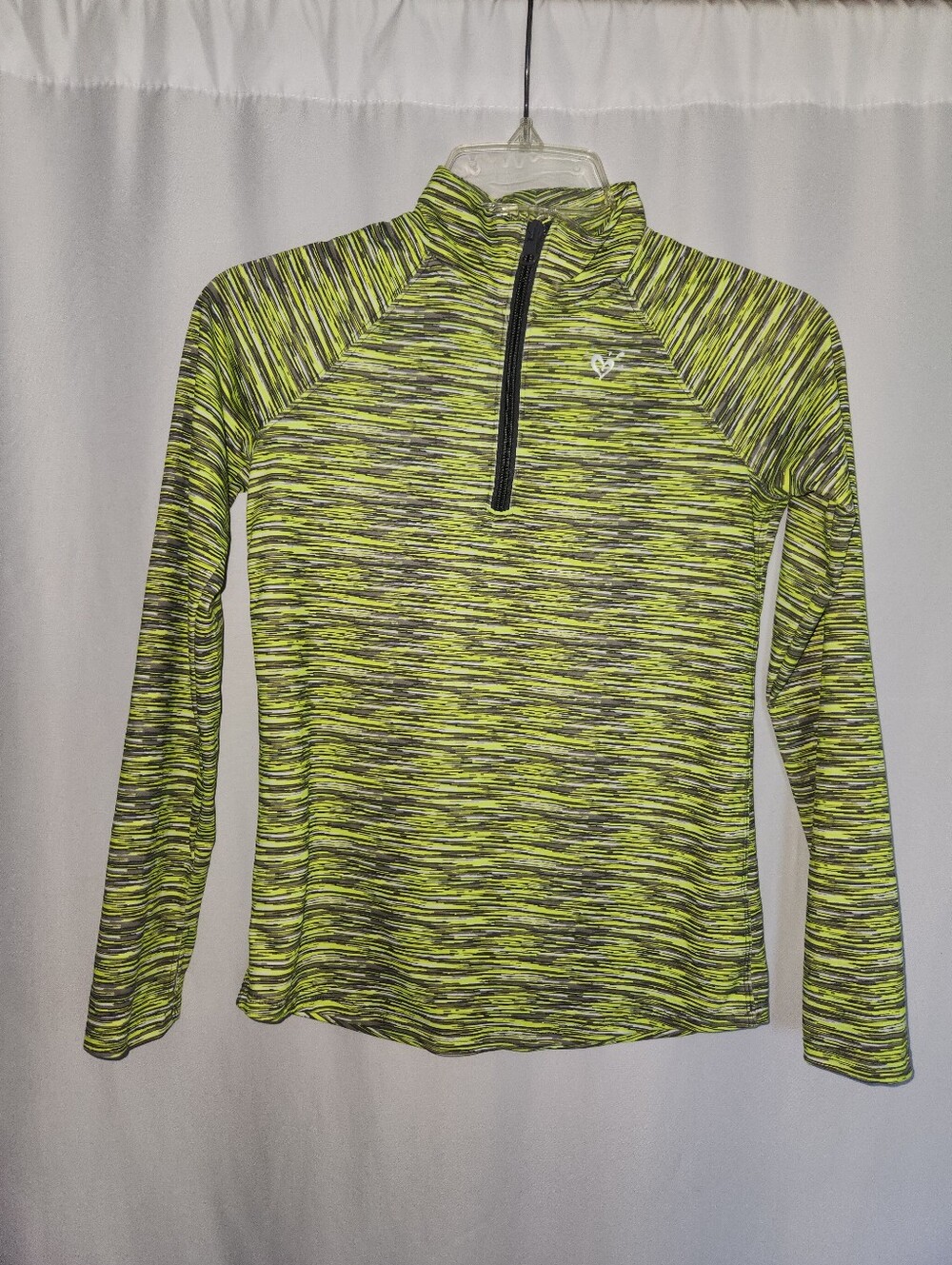Kid's Neon Lime Quarter-Zip Shirt #sporty #active  fit #modern #playground #warm
